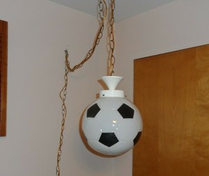 Vintage Soccer Ball Light Glass Globe Hanging Lamp Ceiling Light