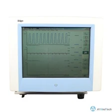 Drager POC-123V2 Ventilator Monitor W/ Cable, Power Adapter, & Mounting Bracket