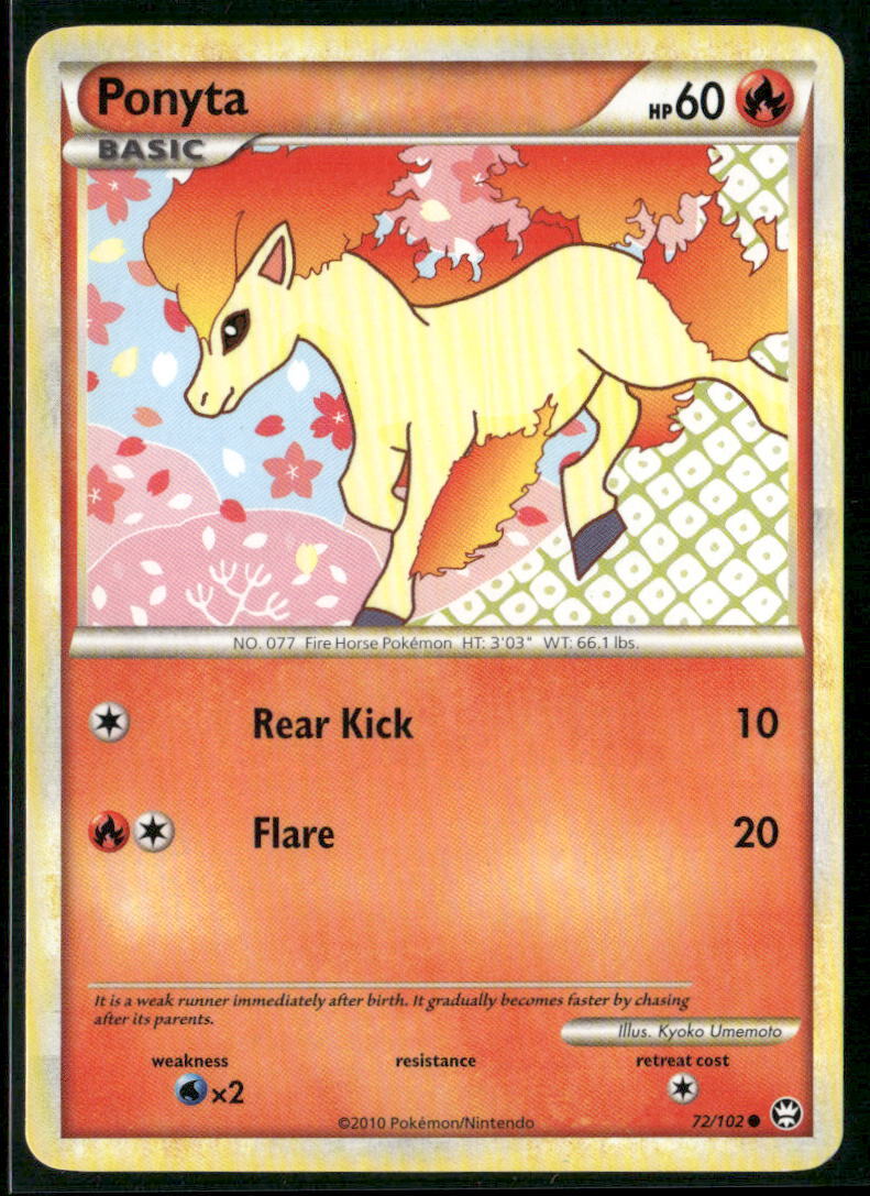 Pokémon Triumphant #72/102 Ponyta Common, Lightly played