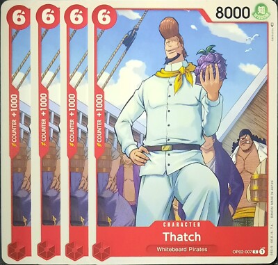 One Piece TCG - 4er Playset - OP02-007 Thatch C/EN/NM