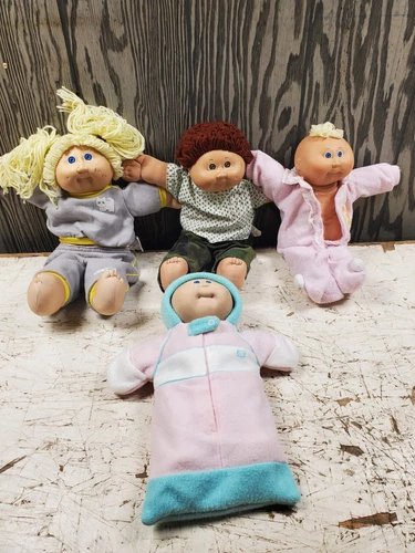 Vintage 80s Cabbage Patch Kids 50pc Clothes Lot 4 Dolls (K21)