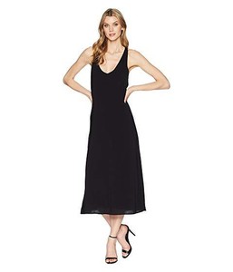 black v neck jersey dress