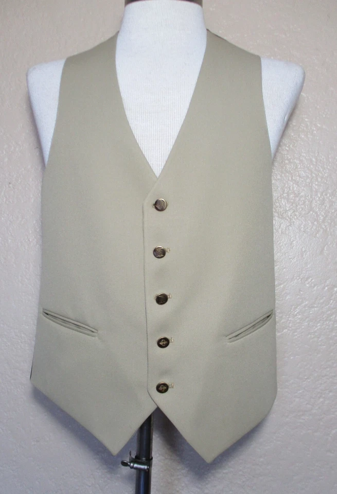 De Colección Años 70 Hardy Ames 3 Piezas Traje Chaqueta Pantalones Chaleco Para Hombres 40L Tostado Poli Foto 3 de 4