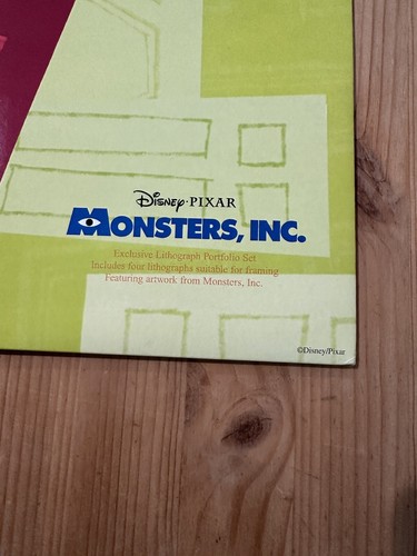 Disney Pixar Monsters INC Exclusive Lithograph Portfolio Set of 4 Lithographs - Picture 13 of 16
