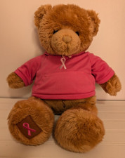 Plush Gund Teddy Bear Exclusively for Macy's Breast Cancer Pink Hoodie 19in.
