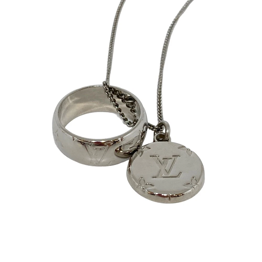 [Japan Used Necklace]Louis Vuitton M62485 Ring Necklace Monogram Metal  Silver