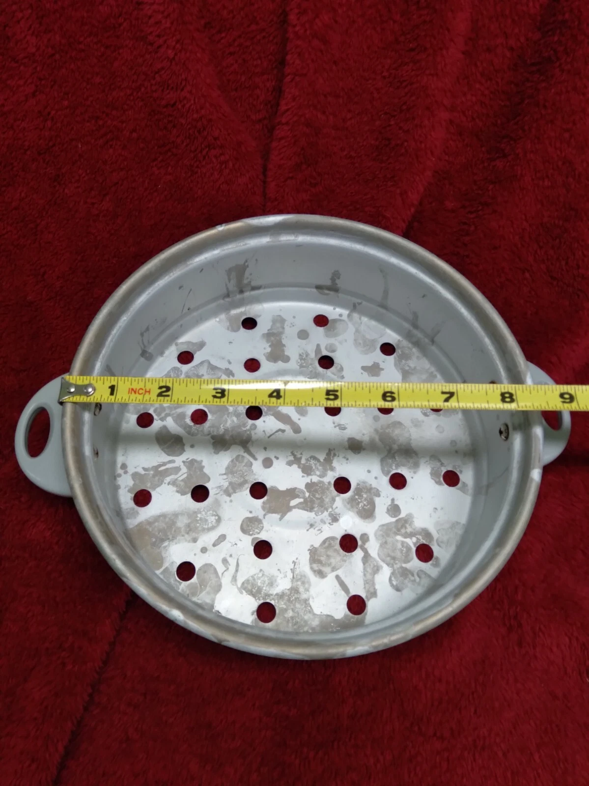 Vintage Aluminum Large Hole Strainer / Colander - With Handles