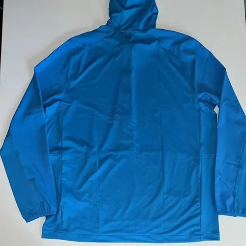 Under Armour UPF fishing hooded mens shirt zip pockets Blue pullover $70 - Picture 10 of 10