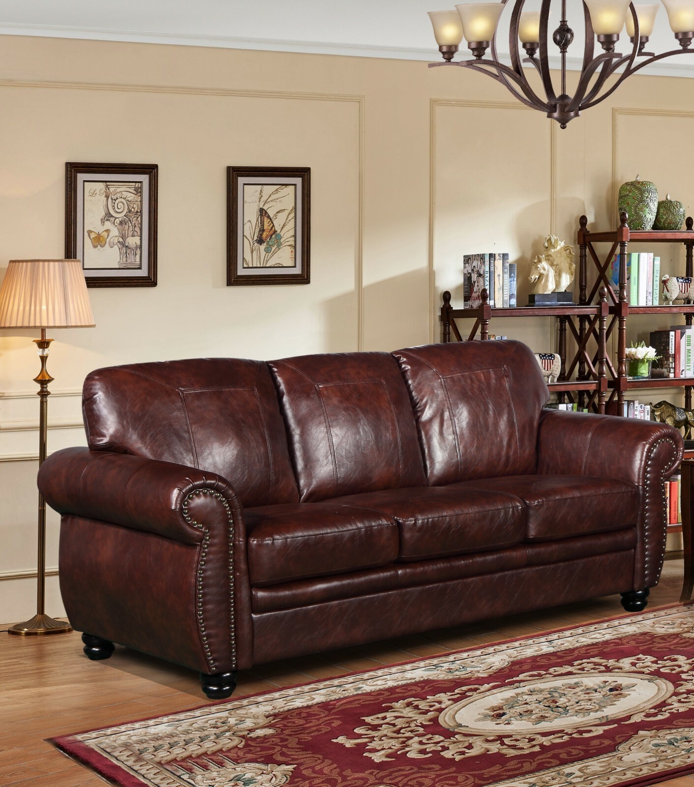 HIGHBURY Brown Leather 3 Seater Sofa Suite 6015421988978 eBay