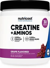 Nutricost Creatine + Aminos 30 Servings (Grape Flavored)