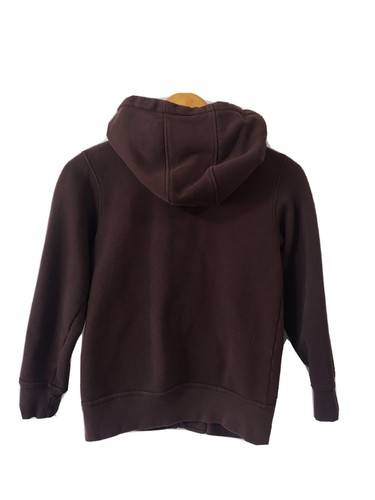 Buffalo Jeans Boys Button Front Hoodie Sweatshirt Size 8 Brown Pockets Logo - Picture 2 of 8