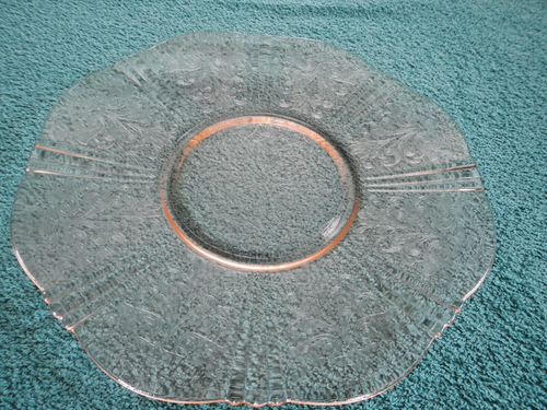 VTG  DEPRESSION GLASS - 11 1/2" PLATTER - MacBeth Evans PINK AMERICAN SWEETHEART - Picture 10 of 13