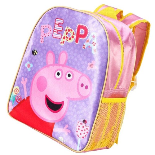 Girls Kid Pink & Purple Official Peppa Pig Standard School Bag Rucksack Backpack - Picture 5 of 11