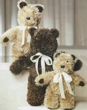 Vintage Knitting Pattern For Teddy Bears Knitted In Eskimo D/K       (631)