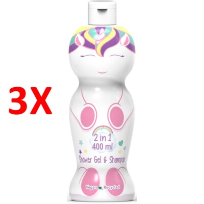 3 X Eau My Unicorn 2in1 Shower Gel & Shampoo 400 Ml