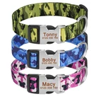 Personalized Dog Collar Camouflage Adjustable ID Tag Name Custom Puppy Pet S L