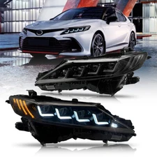 Pair LED Headlights Assembly For Toyota Camry 8Th Gen 2018-2024 Front Headlamps