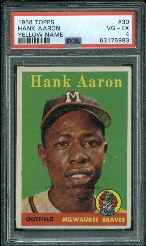 1958 Topps 30 Yellow Hank Aaron PSA 4 (5983)