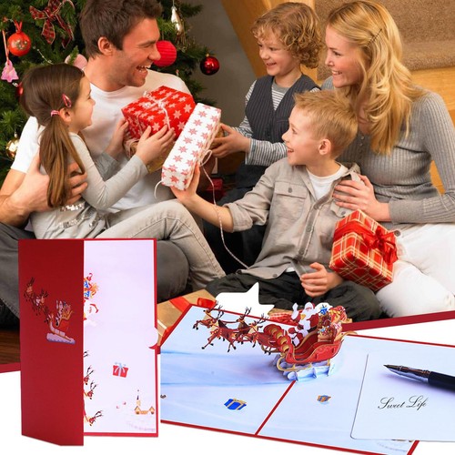 3D Christmas Cards Pop Up Greeting Cards Christmas Greeting Cards Blessing Cards - Picture 5 of 12