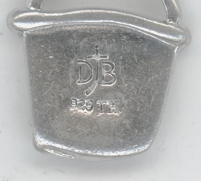 DJB TH STERLINGSILBER EIMER & PINSEL CHARM ANHÄNGER 925 2352