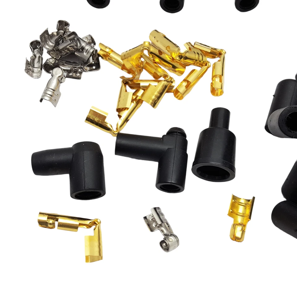 8.5mm Black 90 Degree Spark Plug Wires HEI Chevy SBC BBC Ford Mopar 350 454 V8 Foto 3 de 4