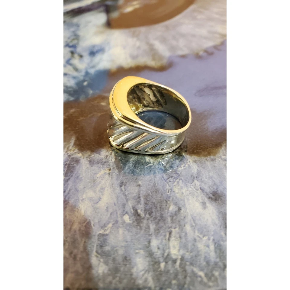 Banda para cigarros David Yurman plata de ley y oro amarillo de 14k Foto 2 de 4