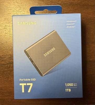 Samsung T7  MU-PC1T0T Portable SSD External Solid State Drive 1TB - Titan Gray