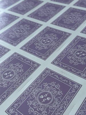 Black Roses Playing Cards - Lavendar Ed. Uncut Sheet - Daniel Schneider - USPCC