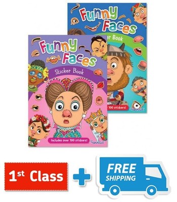 2 x Funny Faces Sticker Books 1 & 2.