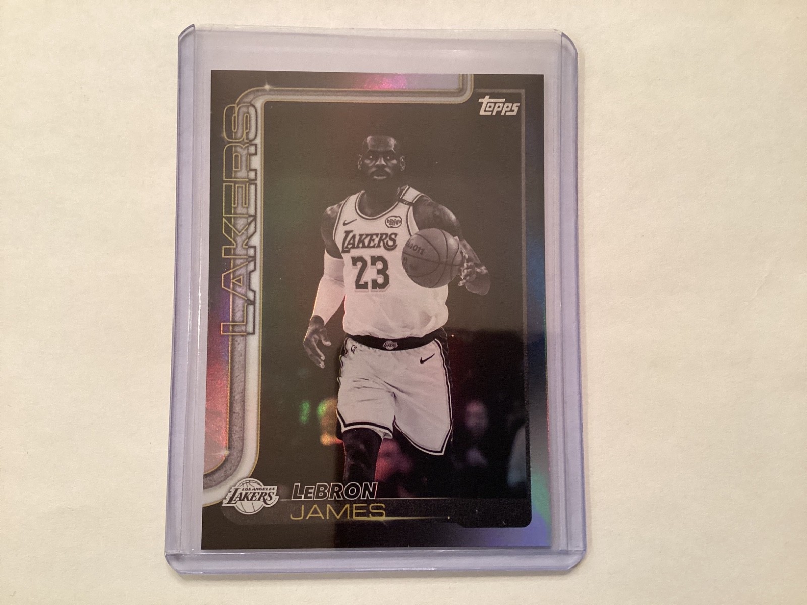 LeBron James 2025-26 Topps Flagship Target Blackout Card # 150 Lakers