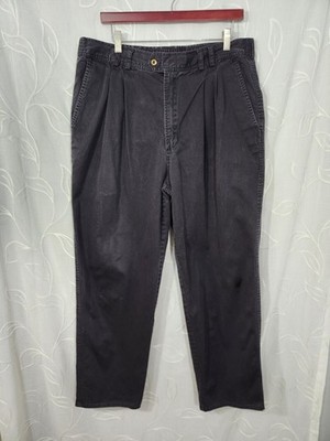 Vintage Bugle Boy Men s Black Pleated Pants Size 36x30 Loose Fit 90s