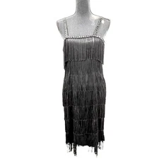 Costume Women Flapper Fringe Sleeveless Dress 1920s Halloween