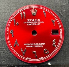 Rolex Ladies Datejust Custom Red Arabic Dial For 69174, 69179 179174 179160