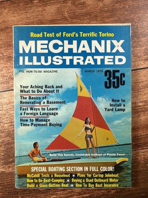 Vintage Mechanix Illustrated March 1970 ~ Special Boating Section ~ Ford Torino