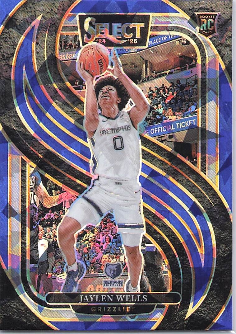 2024-25 Panini Select #188 Jaylen Wells Blue Cracked Ice Prizm