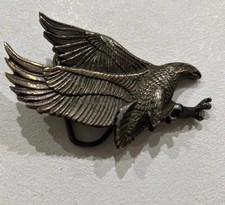 Vtg Flying Eagle Metal Belt Buckle Rare 506 USA Made Nature Patriotic Wildlife