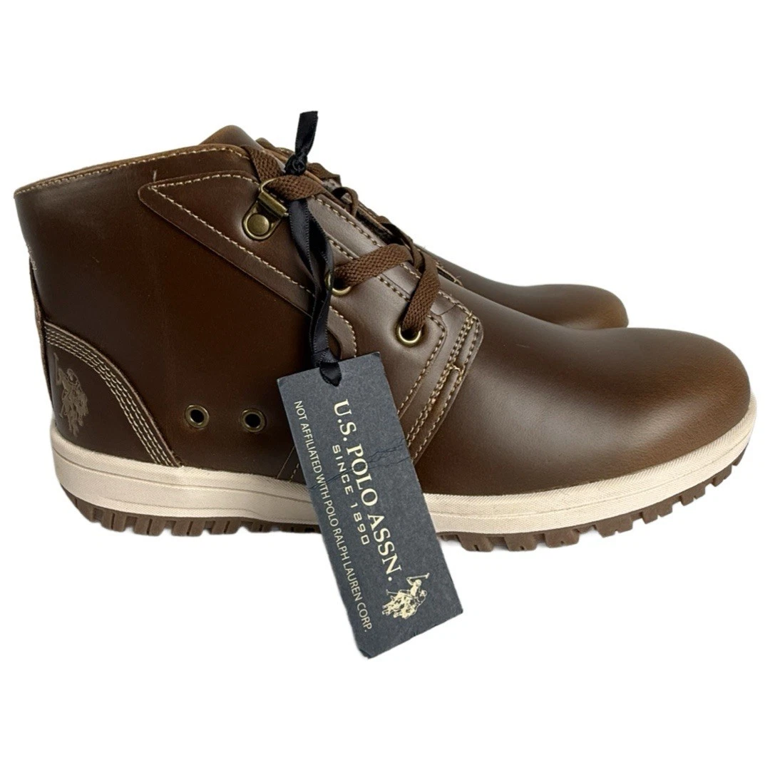 US Polo Assn. Boots with Upper Leather Brown for Men for  display picture 2