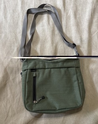 L.L. Bean Wayside II Crossbody Shoulder Messenger Bag Green Expandable