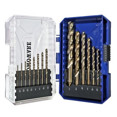 Cobalt Drill Bit Set 14Pcs M42 8% Cobalt High Speed Steel Twist Jobber Length 