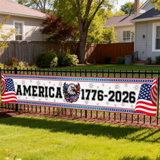 250Th Anniversary Banner, 1776-2026 USA Patriotic Outdoor Sign, 4Th of July Home