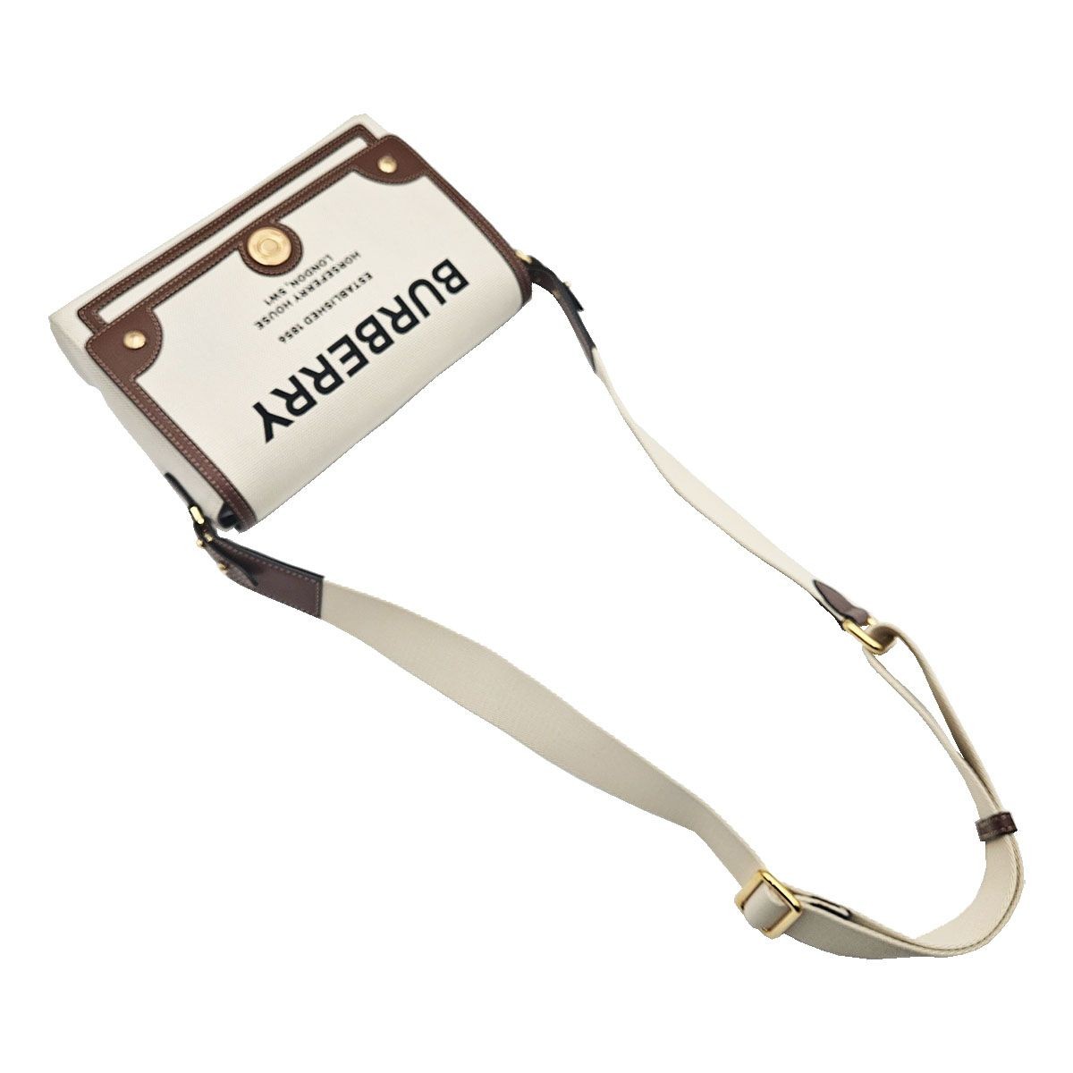 Burberry Horseshoe Print Canvas Note Crossbody Bag 80302491