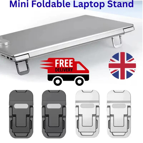 Portable Laptop Stand Foldable Invisible Riser Adjustable Support Legs UK