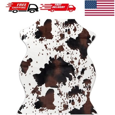 Faux Cowhide Area Rug Western Decor Non Slip 4 x 2.5 Ft