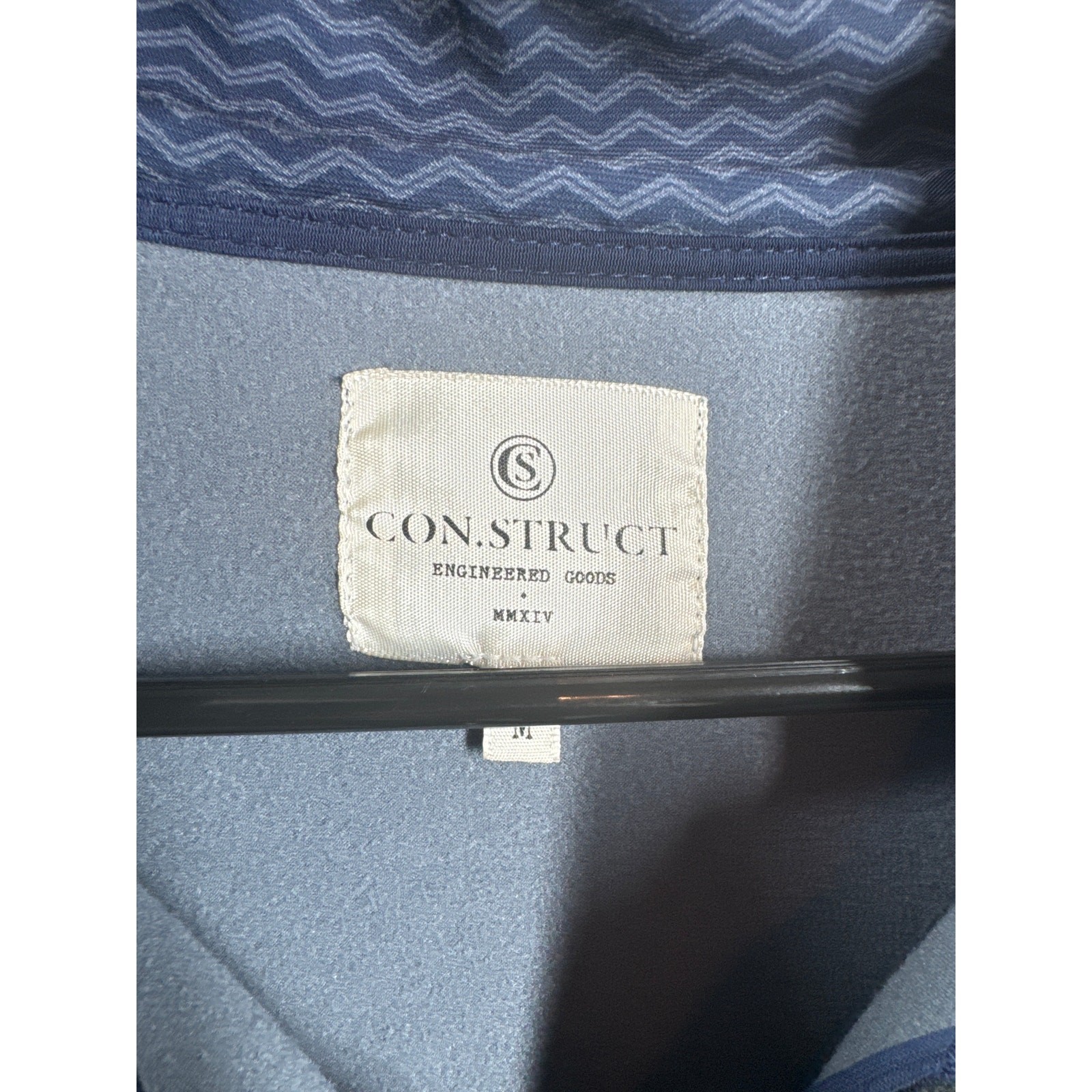 Con.Struct Quarter Zip Pullover Jacket Blue Chevr… - image 3