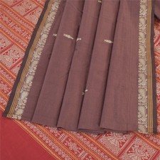 Sanskriti Vintage Mauve Sarees Blend Cotton Hand-Woven Premium Sari Fabric