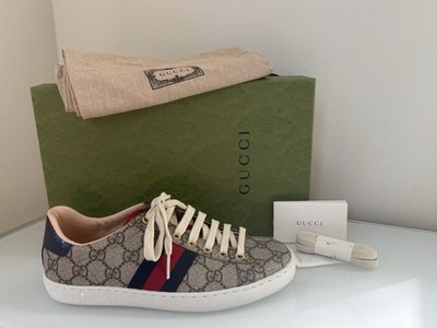 NIB Gucci GG Supreme Web Women's Sneaker Shoe 36 EU 6US