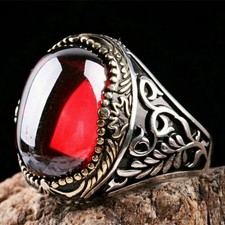 925 Sterling Silver Handmade Jewelry Black Men's Ring All Size Fashion Ring 2025