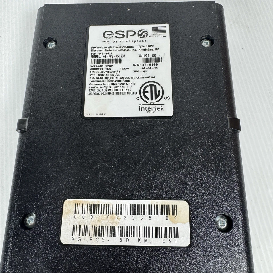 ESP NEXT GEN PCS 120V/15A AC POWER LINE FILTER SURGE PROTECTOR XG-PCS-15D - Image 4 of 4