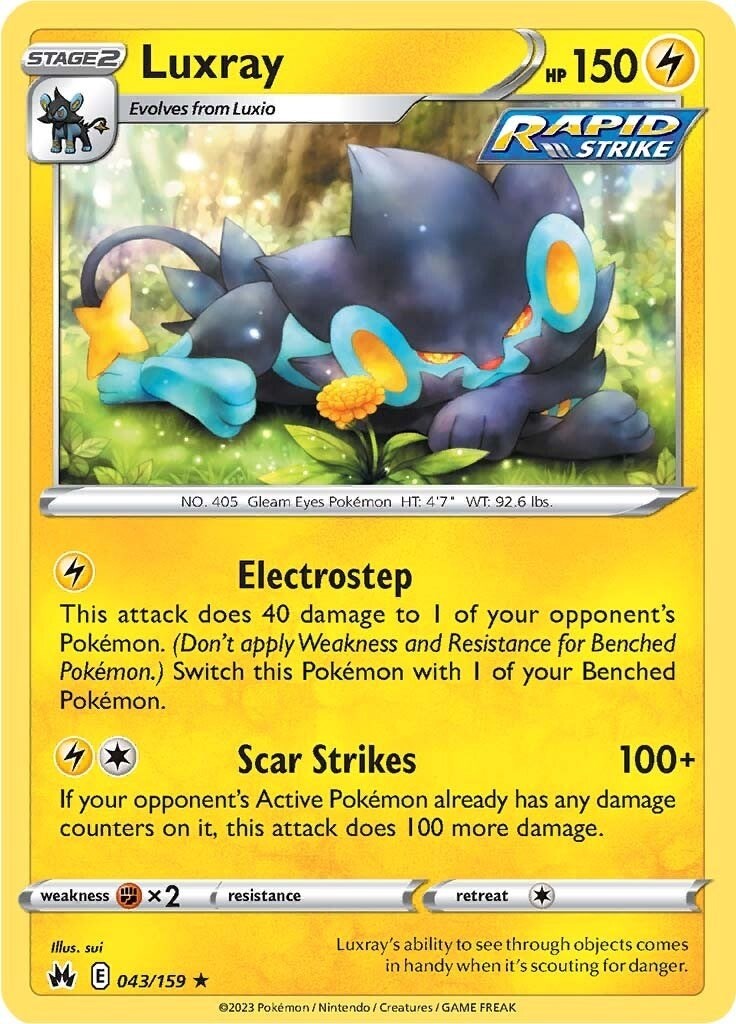Luxray (43) CRZ 043/159 Pokémon SWSH: Crown Zenith Rare Reverse Holofoil EN NM