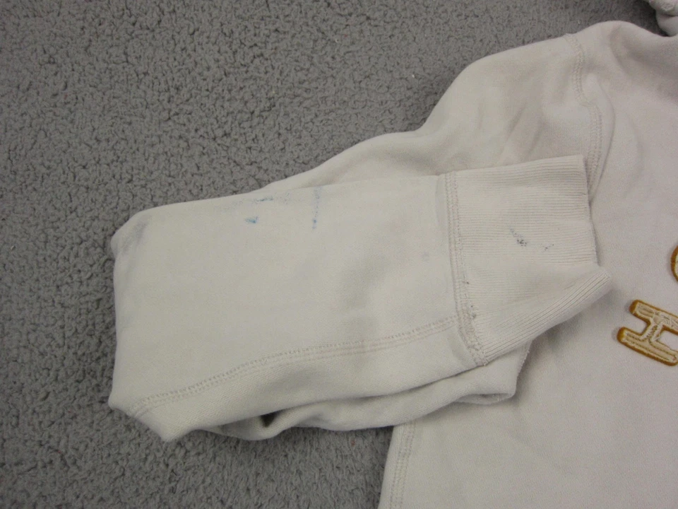 Hollister Sudadera con Capucha Mujer Grande Crema Pullover Logo Algodón Damas Sudadera Foto 4 de 4